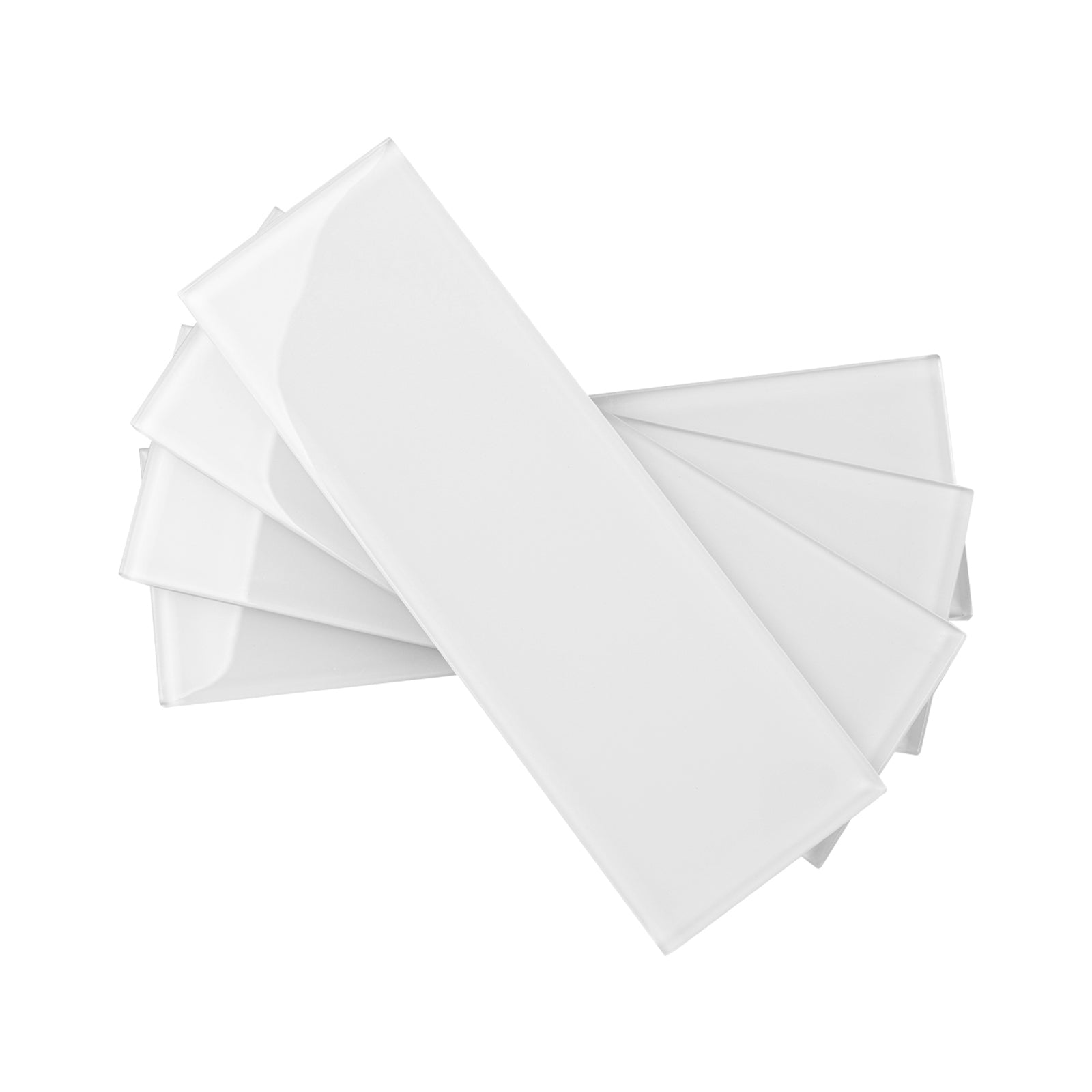 Glass Subway Tiles, 4*12 inch, White, Pack of 12 Pcs, GS14